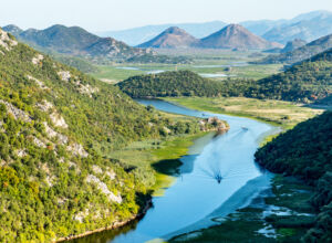 crnojevica river bents and mountains, skadar lake national park, montenegro