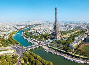 eiffel tower aerial view, paris