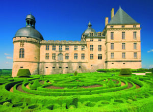 gardens and chateau de hautefort, perigord, france
