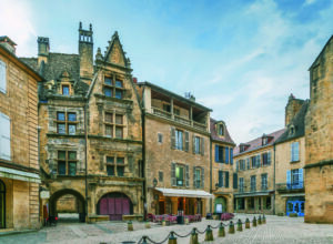 square in sarlat la caneda, france